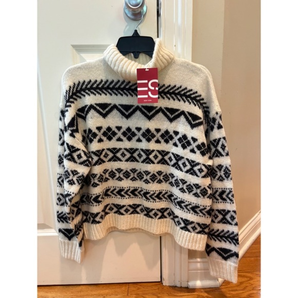 New Esprit New York Fair Isle‎ Turtleneck Sweater Womens Size XS Knitwear $150